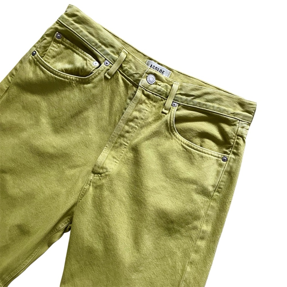 Agolde 90s Jeans Matcha Green Loose Fit Button Fly Straight Leg High Rise Sz 28 - Picture 13 of 16